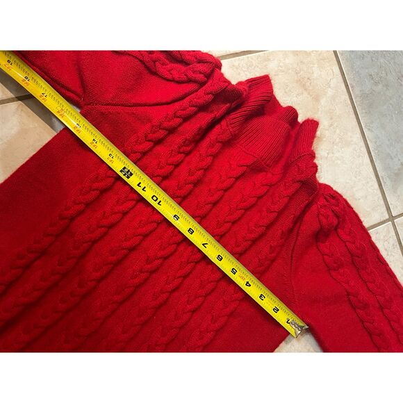 JH Jessica Howard Sweater Dress Womens Large Cable Knit Fit & Flare Red Holidays - Picture 6 of 8